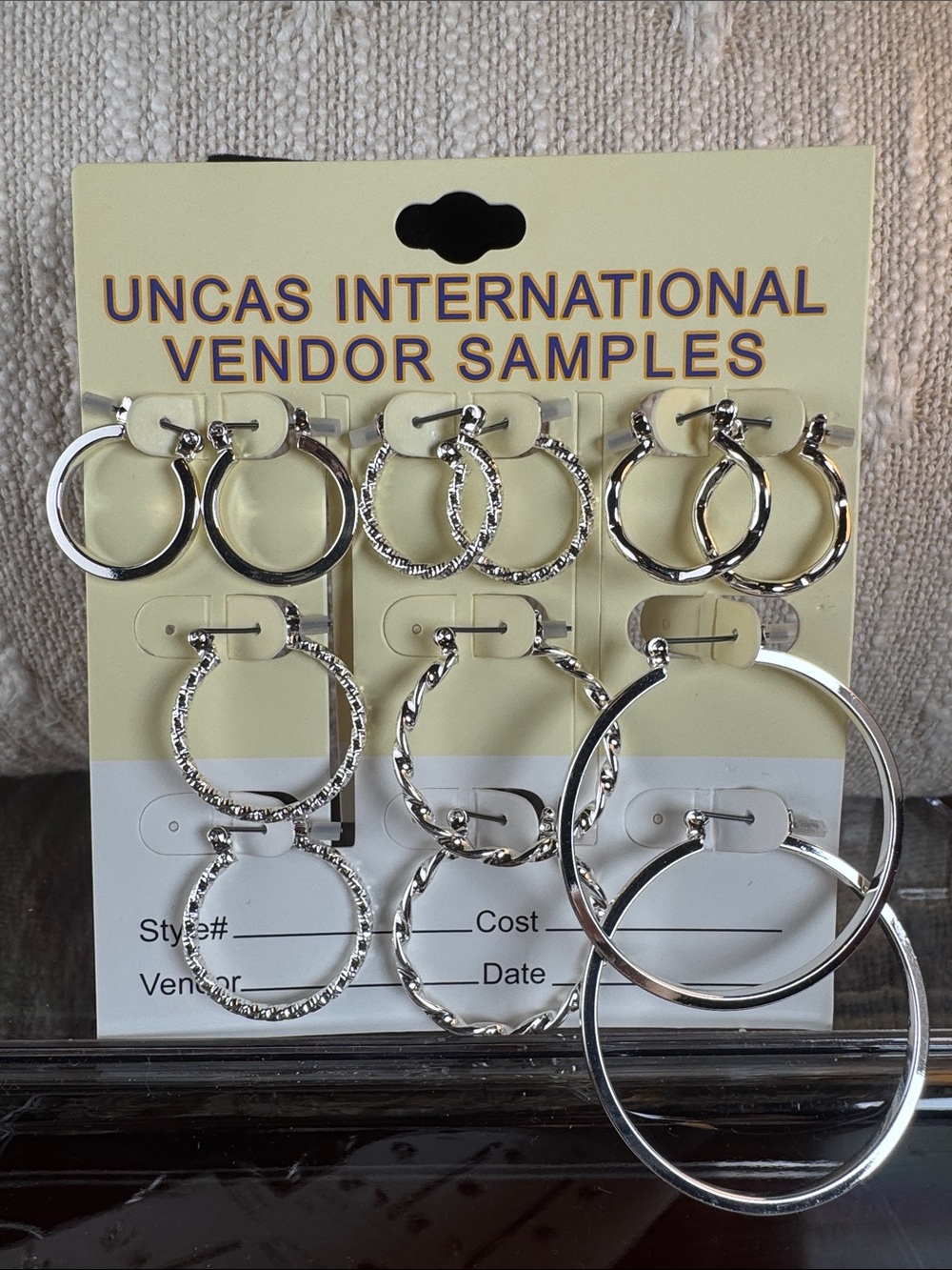 0817- Silver Hoop Earring Set - Mixed Styles